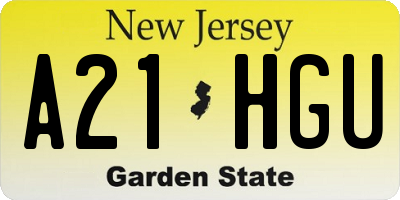 NJ license plate A21HGU
