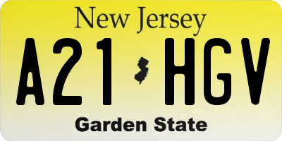 NJ license plate A21HGV