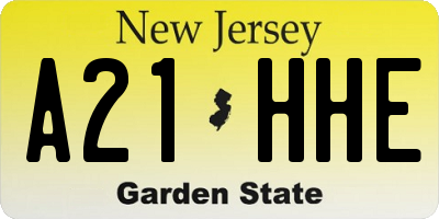 NJ license plate A21HHE