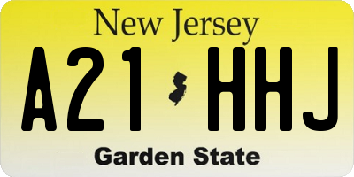 NJ license plate A21HHJ