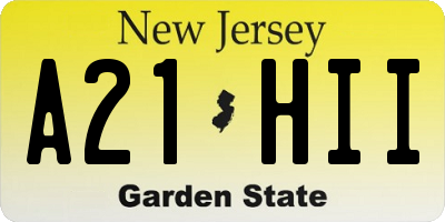 NJ license plate A21HII