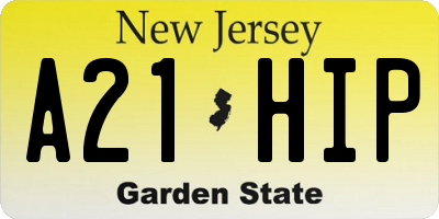NJ license plate A21HIP