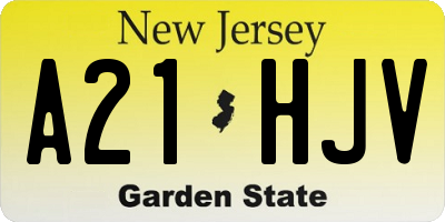 NJ license plate A21HJV