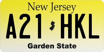 NJ license plate A21HKL