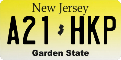 NJ license plate A21HKP