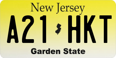 NJ license plate A21HKT
