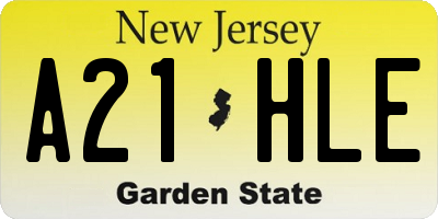 NJ license plate A21HLE