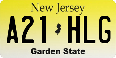 NJ license plate A21HLG