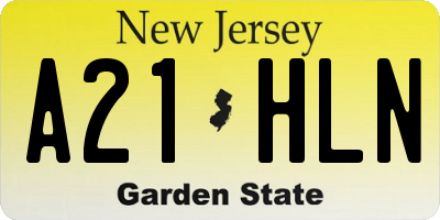 NJ license plate A21HLN