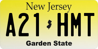 NJ license plate A21HMT