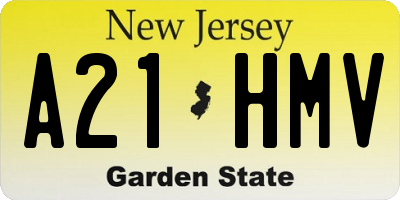 NJ license plate A21HMV