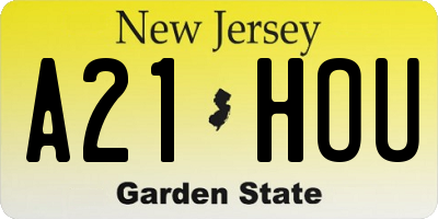 NJ license plate A21HOU