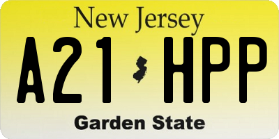 NJ license plate A21HPP
