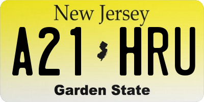 NJ license plate A21HRU