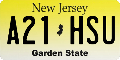 NJ license plate A21HSU