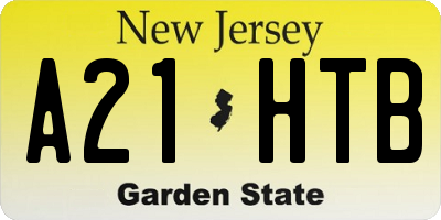NJ license plate A21HTB