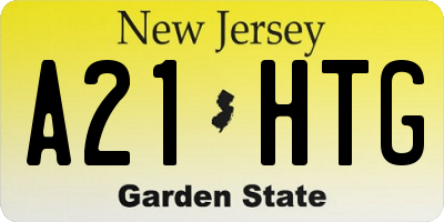 NJ license plate A21HTG