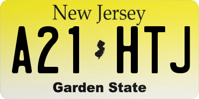 NJ license plate A21HTJ