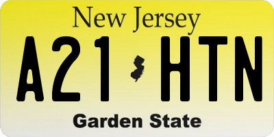 NJ license plate A21HTN