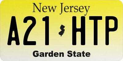 NJ license plate A21HTP