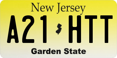 NJ license plate A21HTT