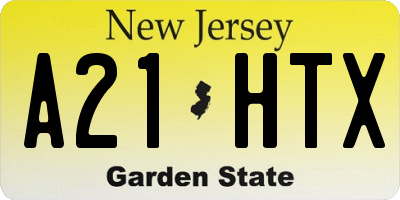 NJ license plate A21HTX