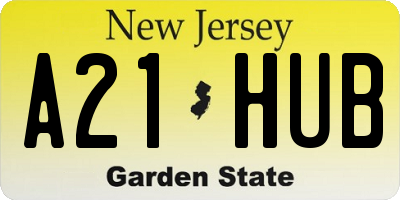 NJ license plate A21HUB