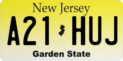 NJ license plate A21HUJ