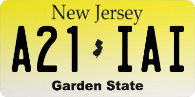 NJ license plate A21IAI