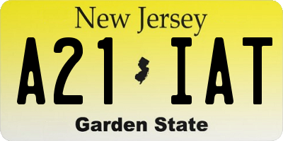 NJ license plate A21IAT