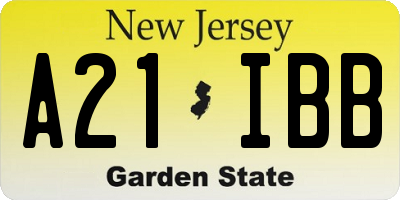 NJ license plate A21IBB