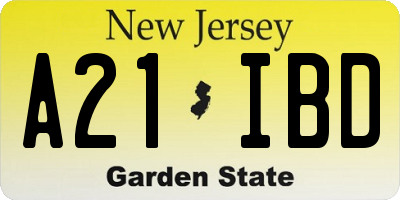 NJ license plate A21IBD