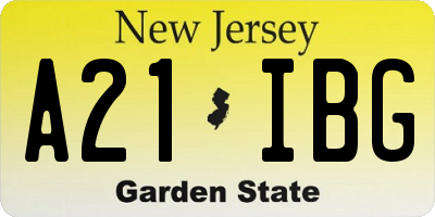 NJ license plate A21IBG