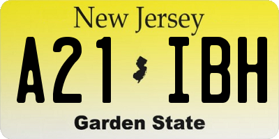 NJ license plate A21IBH