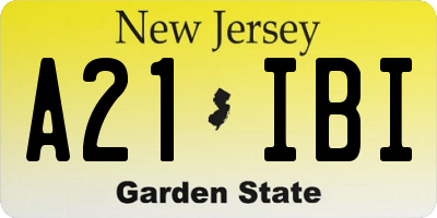 NJ license plate A21IBI