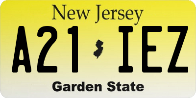 NJ license plate A21IEZ