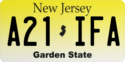 NJ license plate A21IFA