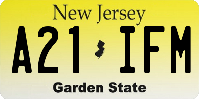 NJ license plate A21IFM