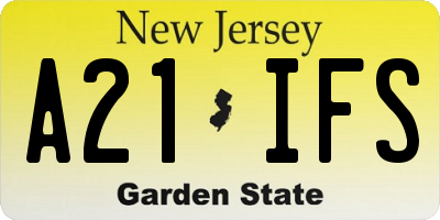 NJ license plate A21IFS