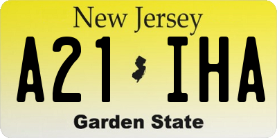 NJ license plate A21IHA
