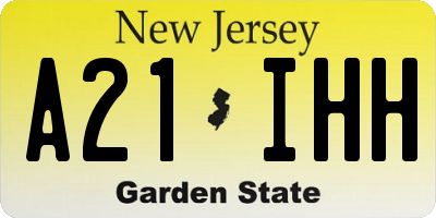 NJ license plate A21IHH