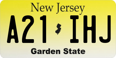 NJ license plate A21IHJ