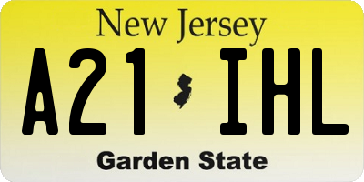 NJ license plate A21IHL