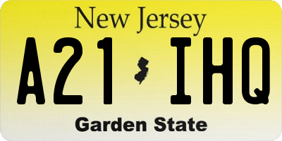 NJ license plate A21IHQ