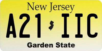 NJ license plate A21IIC