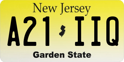 NJ license plate A21IIQ