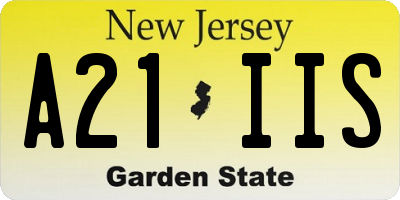 NJ license plate A21IIS