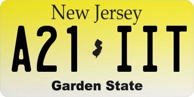 NJ license plate A21IIT