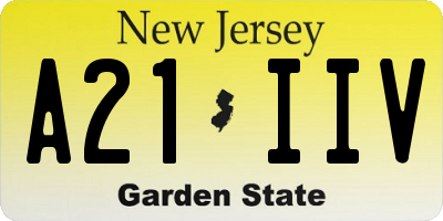 NJ license plate A21IIV