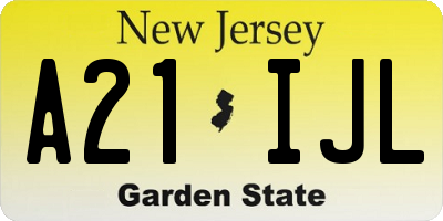 NJ license plate A21IJL